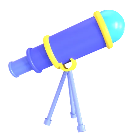 3 D Telescope Icon For Education Design 3D Icon
