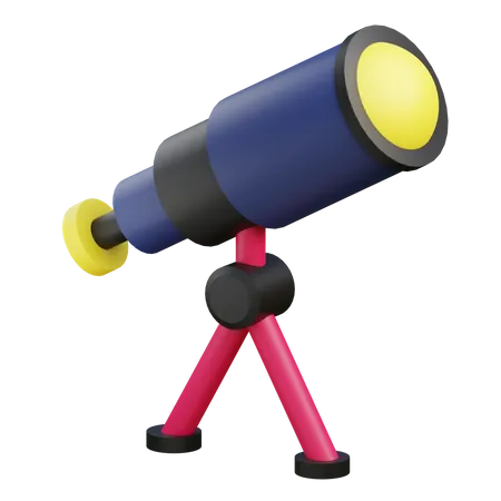 3 D Telescope Illustration With Transparent Background 3D Icon