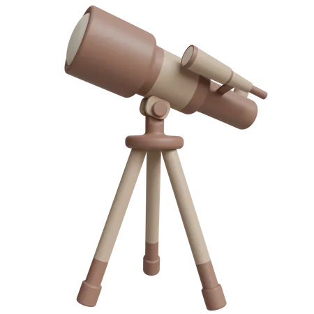 Telescope 3 D Illustration Education With Transparent Background 3D Icon