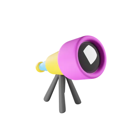 Telescope 3 D Render Isolated Images 3D Icon