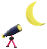 Telescope And Moon
