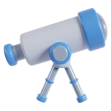 Télescope bleu  3D Icon