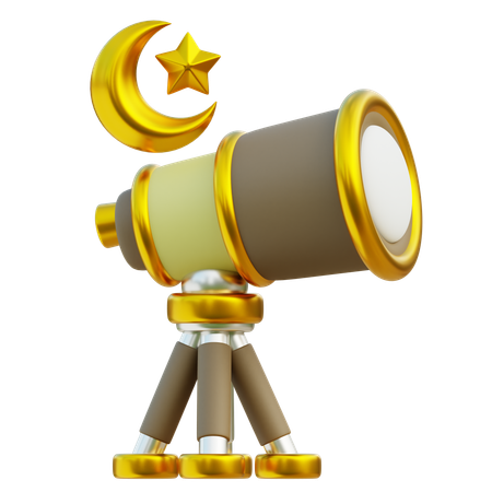 Telescope Moon  3D Icon