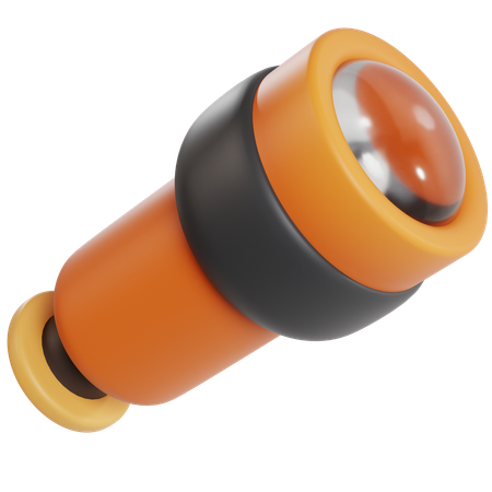 Télescope orange noir  3D Icon