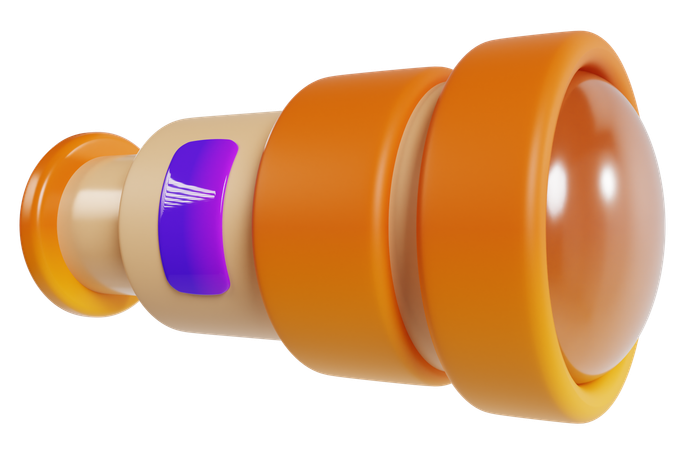 Telescopio naranja  3D Icon