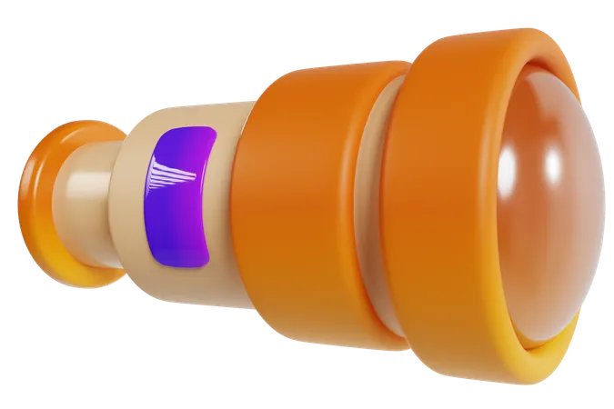 Telescopio naranja  3D Icon