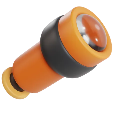 Telescopio naranja negro  3D Icon