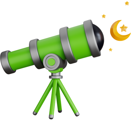 Teleskop zur Beobachtung von Sternen und Mond  3D Icon