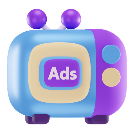 Television Ads  3D Icon