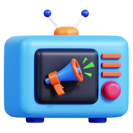 Television Advertisement 3D Icon