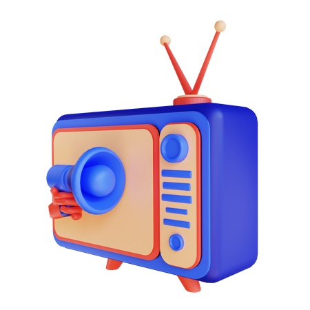 Television advertising  3D Illustration