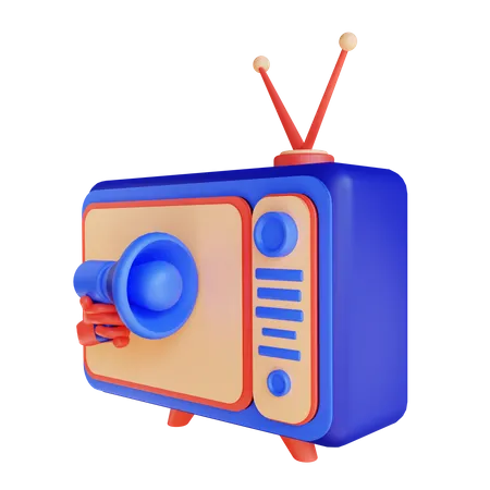 Television advertising  3D Illustration