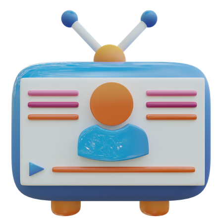 Television Media Ads  3D Icon