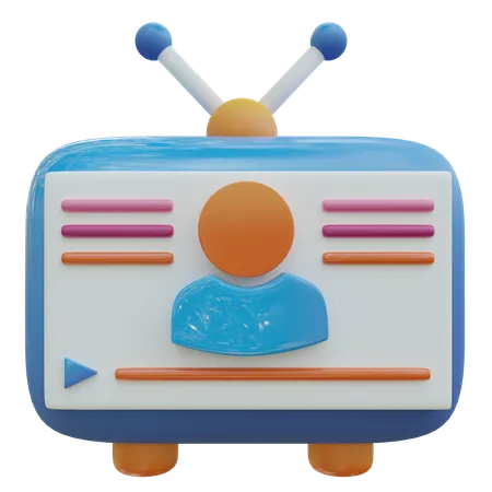 Television Media Ads  3D Icon