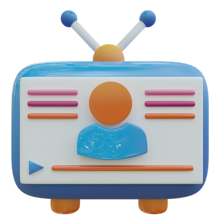 Television Media Ads 3D Icon