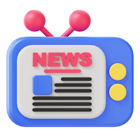 Television News  3D Icon