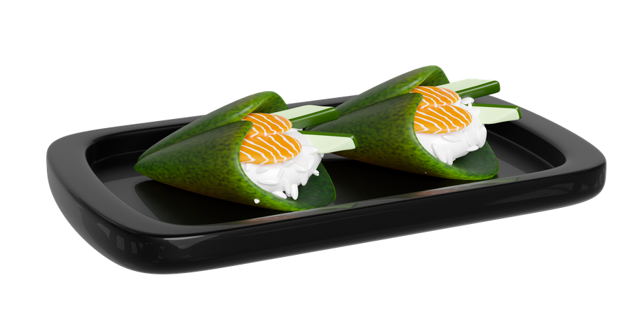 Plato de sushi temaki  3D Icon