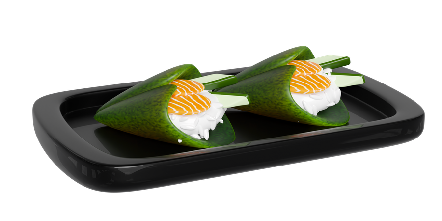 Temaki Sushi Plate  3D Icon