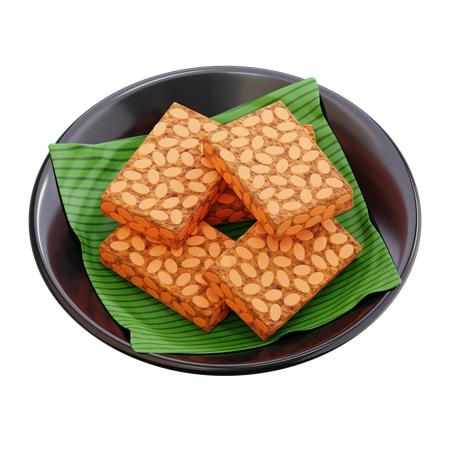 Tempeh frit, nourriture indonésienne  3D Icon