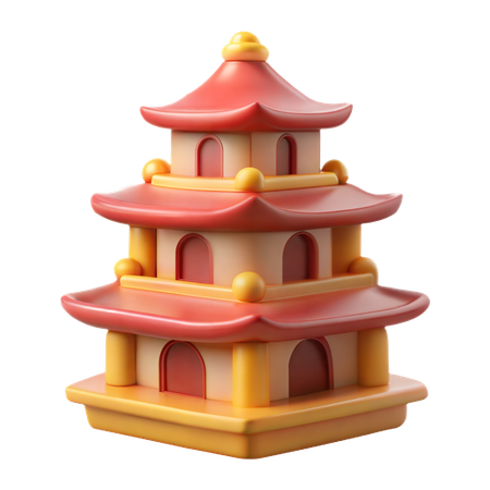 Tempelpagode  3D Icon