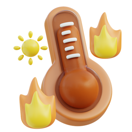 Temperatura quente  3D Icon