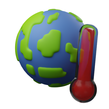 Temperatura caliente de la tierra  3D Icon