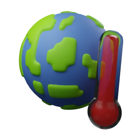 Temperatura caliente de la tierra  3D Icon