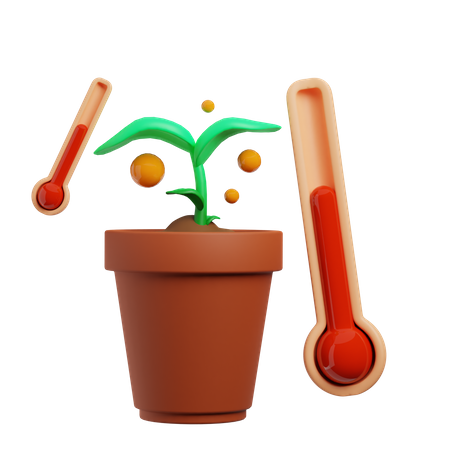 Temperatura de la planta  3D Icon