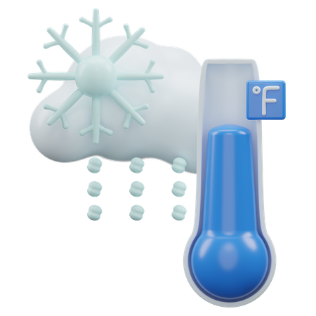 Temperatura Fahrenheit de queda de neve  3D Icon