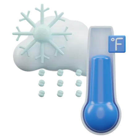 Temperatura Fahrenheit de queda de neve  3D Icon