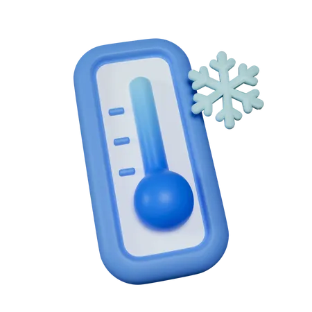 Clima 3 D Termometro Frio Meteorologia Del Termostato Icono Aislado Sobre Fondo Gris Ilustracion De Representacion 3 D Trazado De Recorte 3D Icon