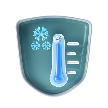 Temperatura Fría con escudo  3D Icon