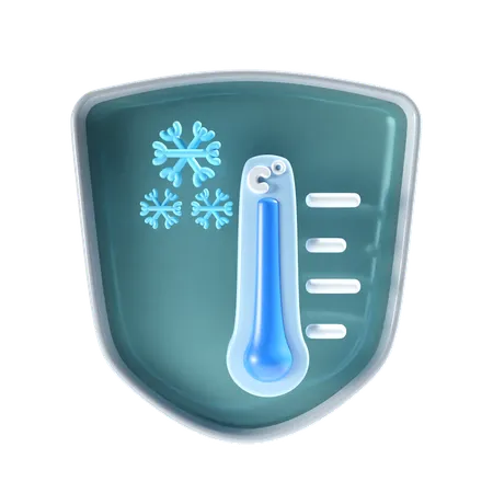 Temperatura Fría con escudo  3D Icon