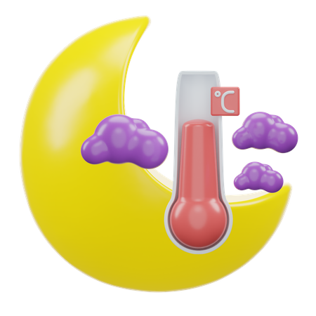 Temperatura Celsius noturna  3D Icon