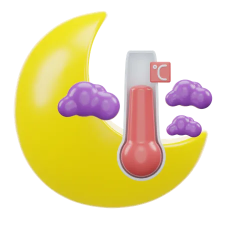 Temperatura Celsius noturna  3D Icon