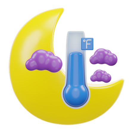 Temperatura Fahrenheit noturna  3D Icon