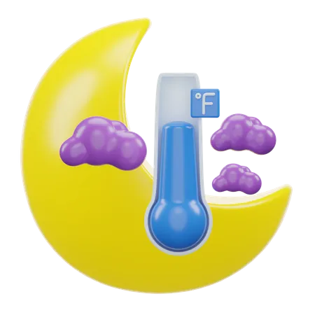 Temperatura Fahrenheit noturna  3D Icon