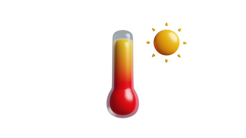 Temperatura quente  3D Icon