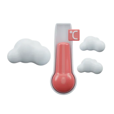 Température des nuages en degrés Celsius  3D Icon