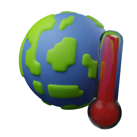 Température chaude de la terre  3D Icon