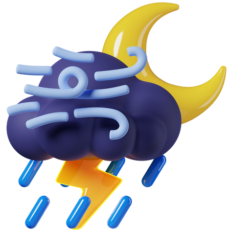 Tempestade noturna  3D Icon