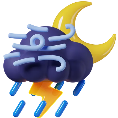 Tempestade noturna  3D Icon