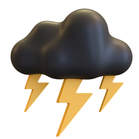 Tempestade de trovões de nuvem escura  3D Illustration