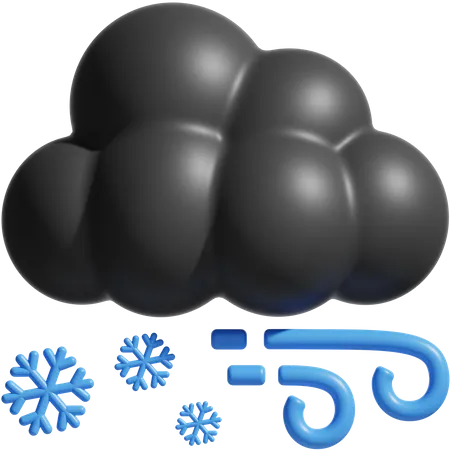 Nuit de tempête de neige  3D Icon