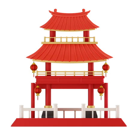 Temple chinois  3D Icon