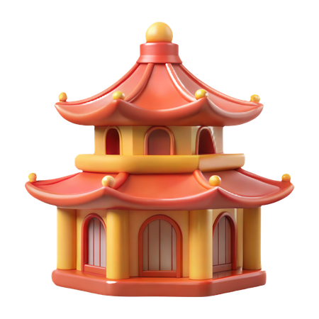 Temple chinois  3D Icon