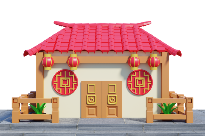 Temple chinois  3D Illustration