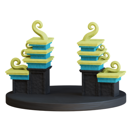 Temple Gate  3D Icon
