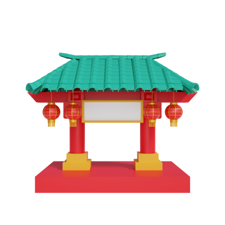 Temple Gate  3D Illustration