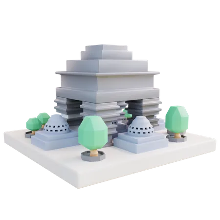 Templo De Ilustracion 3 D 3D Icon
